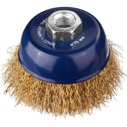 DEXX. Щетка чашечная для УШМ, витая стальная латунированная проволока 0,3мм, 75ммхМ14 35103-075 купить в Нефтеюганске