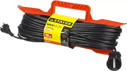Удлинитель электрический &quot;MAXElectro&quot; на рамке, 50 м, 1 гнездо, STAYER 55018-50 купить в Нефтеюганске