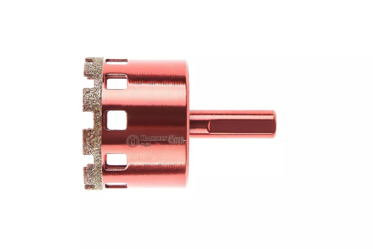 Коронка алмазная HAMMER Ф45мм HEX (DHS 45.0*65/5) купить в Нефтеюганске