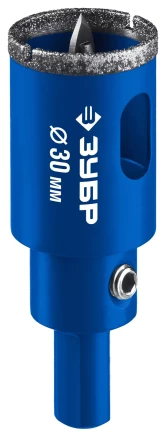 ЗУБР АГК d 30 мм (центр. сверло, трехгр. хвост, Р60), Алмазная коронка, Профессионал (29850-30) купить в Нефтеюганске