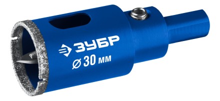 ЗУБР АГК d 30 мм (центр. сверло, трехгр. хвост, Р60), Алмазная коронка, Профессионал (29850-30) купить в Нефтеюганске
