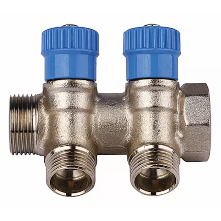 Коллектор GENERAL FITTINGS для холодной воды, вентили, никелированная латунь, вход 3/4&quot; - 4 выхода 1/2&quot; 51046-3/4-1/2-CT4 купить в Нефтеюганске