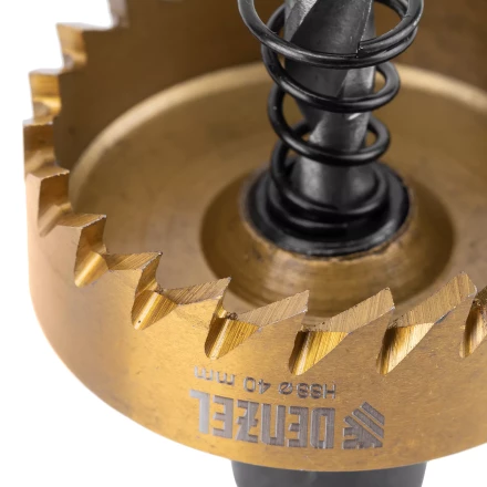 Коронка по металлу HSS, 40 мм, нитридтитановое покрытие Denzel 724112 купить в Нефтеюганске