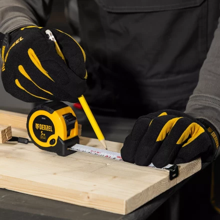 Рулетка Denzel 5м х 25мм, двухкомп. корпус, кнопка-пауза, 31543 купить в Нефтеюганске