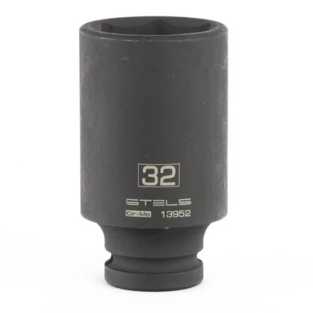 Головка ударная удлиненная шестигранная 32мм 1/2&quot; CrMo  Stels 13952 купить в Нефтеюганске