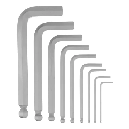 Набор ключей имбусовых, HEX, 2-12 мм, CrV, 9 шт., с шаром Сибртех 123637 купить в Нефтеюганске