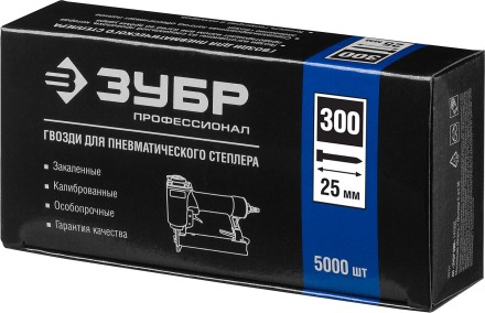Гвозди тип 300, 25 мм, особотвердые, ЗУБР &quot;ПРОФЕССИОНАЛ&quot; 31830-25, 5000 шт 31830-25 купить в Нефтеюганске