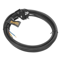 Шнур сетевой Denzel Energy Series, ПВС, 3 м, 3 x 1 мм, с неразборной вилкой, черный, 3 м, 37667