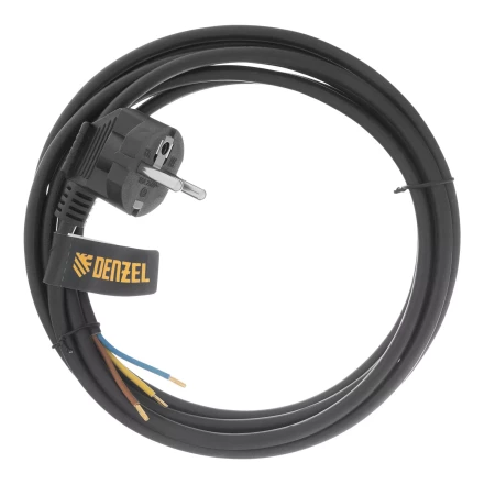 Шнур сетевой Denzel Energy Series, ПВС, 3 м, 3 x 1 мм, с неразборной вилкой, черный, 3 м, 37667 купить в Нефтеюганске