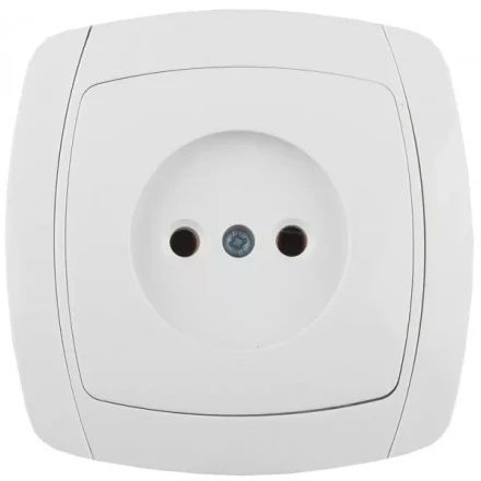 Розетка СВЕТОЗАР &quot;CITY LIGHT&quot; одинарная в сборе, без заземления, цвет белый, 16А/~250В SV-54200-W купить в Нефтеюганске