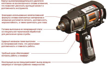 Пневмогайковерт SCORPIO YU-1281T 1/2&quot; 138 кг/м, 2,02 кг Twin Hammer купить в Нефтеюганске