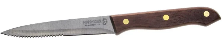 Нож LEGIONER "GERMANICA" для стейка, с деревянной ручкой, лезвие нерж 110мм 47834_z01 купить в Нефтеюганске
