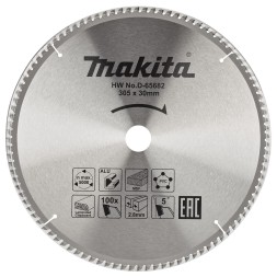 Диск пильный универсальный для алюминия/дерева/пластика Makita D-65682, 305x30x2.8/2 мм; 100 зубьев