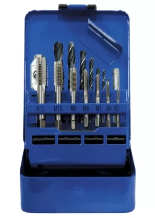 Набор сверл (2,5-10,2) метчиков (М3-М12) 15 предметов СИБРТЕХ 77305 купить в Нефтеюганске