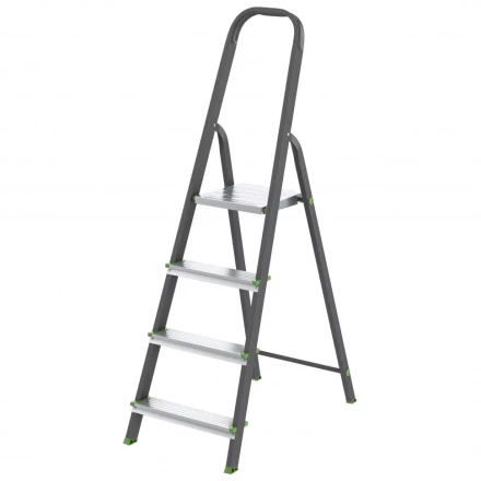 Стремянка 4 ступени стальной Профиль алюминиевые ступени Россия Сибртех 97954 купить в Нефтеюганске