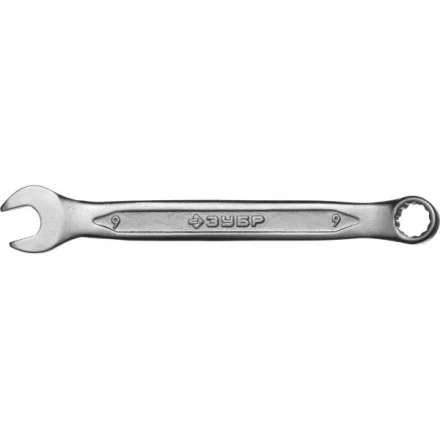 Ключ ЗУБР &quot;МАСТЕР&quot; гаечный комбинированный, Cr-V сталь, хромированный, 9мм 27087-09 купить в Нефтеюганске