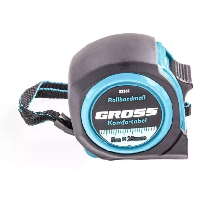 Рулетка Komfortabel 5 м х 25 мм обрезиненный корпус Gross 32562 купить в Нефтеюганске