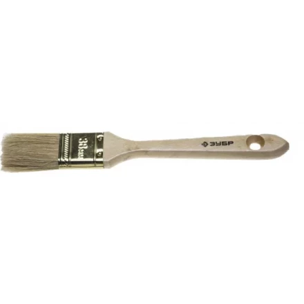 Кисть плоская  ЗУБР &quot;УНИВЕРСАЛ-ЭКСПЕРТ&quot;, натуральная щетина, деревянная ручка, 38мм 4-01005-038 купить в Нефтеюганске