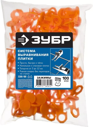 ЗУБР СВП, 1,7 мм, зажим, 100 шт, система выравнивания плитки (3386-100) купить в Нефтеюганске