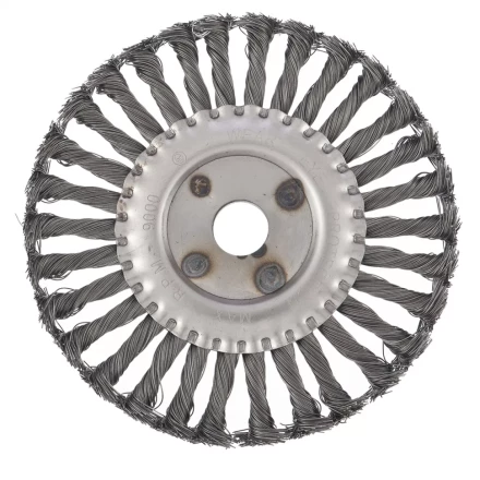 Щетка для УШМ 175 мм посадка 222 мм плоская крученая металлическая проволока СИБРТЕХ 746367 купить в Нефтеюганске