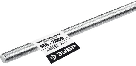 ЗУБР DIN 975, кл. пр. 6.8, М6 x 2000 мм, резьбовая шпилька, 1 шт, Профессионал (30336-06-2) купить в Нефтеюганске