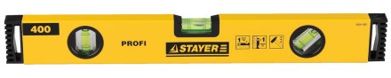 Уровень STAYER &quot;PROFI&quot; &quot;PROFILevel&quot; коробчатый усиленный, фрезерованный, 3 противоударных ампулы, 40см 3466-040 купить в Нефтеюганске