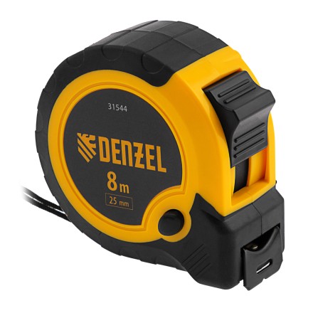 Рулетка Denzel 8м х 25мм, двухкомп. корпус, кнопка-пауза, 31544 купить в Нефтеюганске