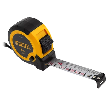 Рулетка Denzel 8м х 25мм, двухкомп. корпус, кнопка-пауза, 31544 купить в Нефтеюганске