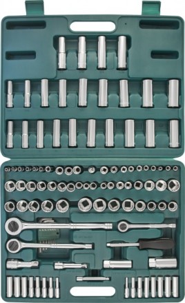 Набор головок торцевых  универсальный 1/2&quot; 1/4&quot; 3/8&quot;DR  5/32-15/16&quot;  4-22мм  ключи угловые 5/64&quot;-1/4&quot;  107предмета  S05Н48107S Jonnesway 48055 купить в Нефтеюганске