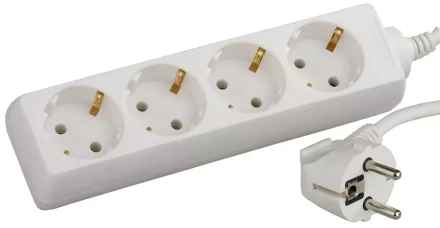 Удлинитель СВЕТОЗАР электрический с заземлением, евро, 4 гнезда, 2м SV-55043-2 купить в Нефтеюганске