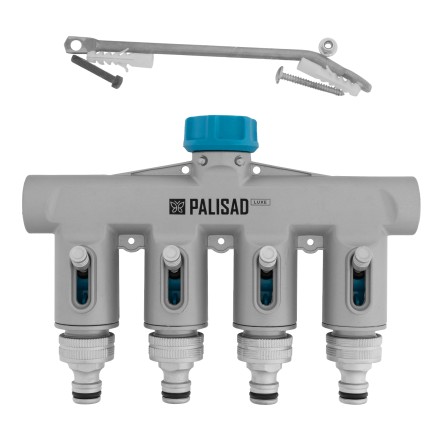 Разветвитель четырёхканальный Palisad 65833, с внутренней резьбой 3/4&quot;, алюминий, LUXE купить в Нефтеюганске