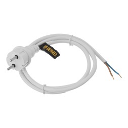 Шнур сетевой Denzel Energy Series, ПВС, 1,5 м, 2 x 1,5 мм, с неразборной вилкой, белый, 3 м, 37668