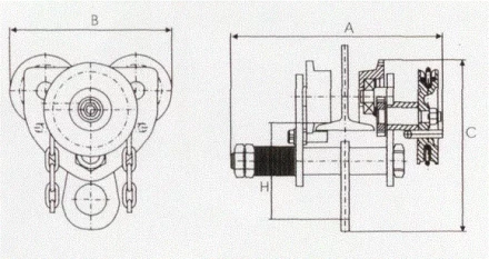 Тележка для тали с цепным приводом GCL610 LB г-п 3 тонн H=18 метра купить в Нефтеюганске
