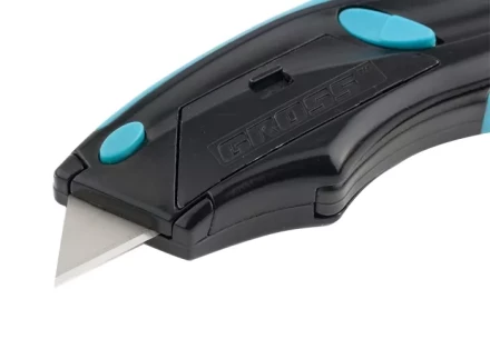 Нож ремонтно-монтажный трехкомпонентная рукоятка авто выброс/возврат лезвия пистолетного типа 170мм + 5 з.л GROSS 78870 купить в Нефтеюганске