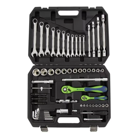 Набор инструментов 89 предметов, CrV 1/2&quot;, 1/4&quot; Сибртех 13529 купить в Нефтеюганске