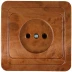 Розетка СВЕТОЗАР &quot;ГАММА&quot; без заземления, одинарная, цвет орех, 16А/~250В SV-54100-N купить в Нефтеюганске