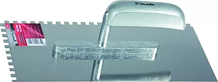 Гладилка из нержавеющей стали 280 х 130 мм деревянная ручка зуб 6 х 6 мм  MATRIX 86737 купить в Нефтеюганске