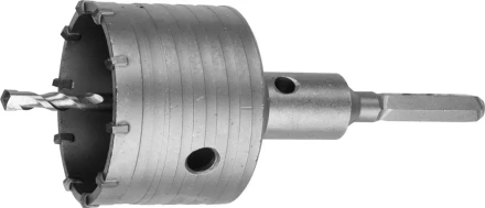 Коронка ЗУБР буровая, коническая посадка центрирующего сверла, шестигранный хвостовик, в сборе, 80мм 2917-80_z01 купить в Нефтеюганске