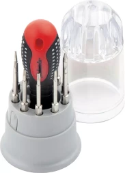 Отвертка для точных работ Fusion с насадками 11 предметов в пластиковом пенале 3-х компонентная рукоятка Matrix 11582