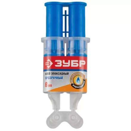 Клей ЗУБР эпоксидный, в двойном шприце, на блистере, 6 мл 41952 купить в Нефтеюганске