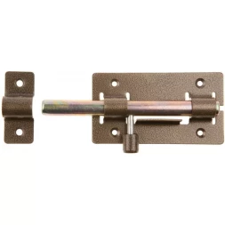 Задвижка накладная "ЗД-01" для дверей, корпус-порошковое покрыт/стержень-покрыт цинк, бронза, круг засов 14мм, 64х115мм 37774-1