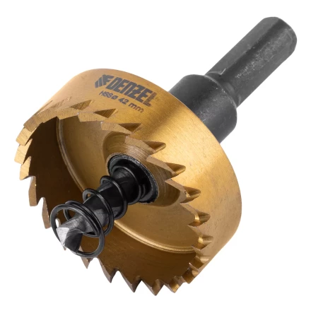 Коронка по металлу HSS, 42 мм, нитридтитановое покрытие Denzel 724114 купить в Нефтеюганске