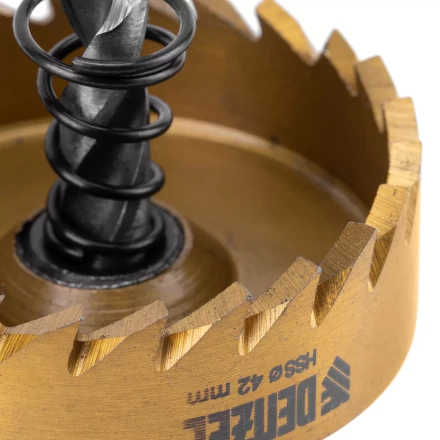 Коронка по металлу HSS, 42 мм, нитридтитановое покрытие Denzel 724114 купить в Нефтеюганске