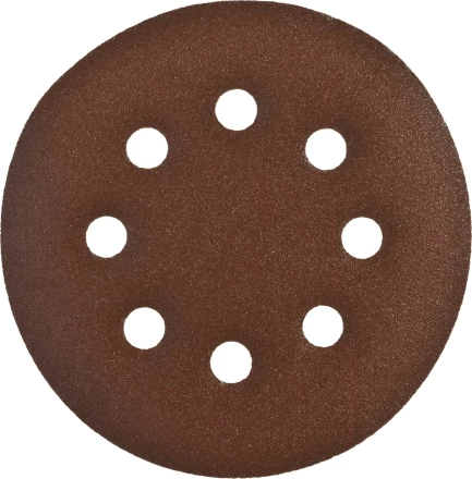 Круг шлифовальный ЗУБР &quot;СТАНДАРТ&quot; из абразивной бумаги на велкро основе, 8 отв., Р180, 125мм, 5шт 35350-125-180 купить в Нефтеюганске