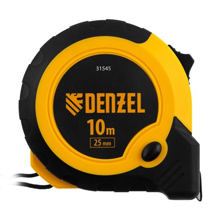Рулетка Denzel 10м х 25мм, двухкомп. корпус, кнопка-пауза 31545 купить в Нефтеюганске