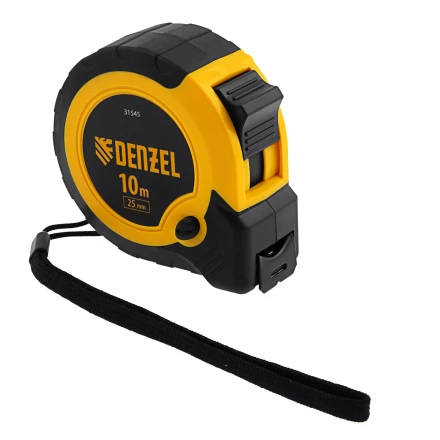 Рулетка Denzel 10м х 25мм, двухкомп. корпус, кнопка-пауза 31545 купить в Нефтеюганске