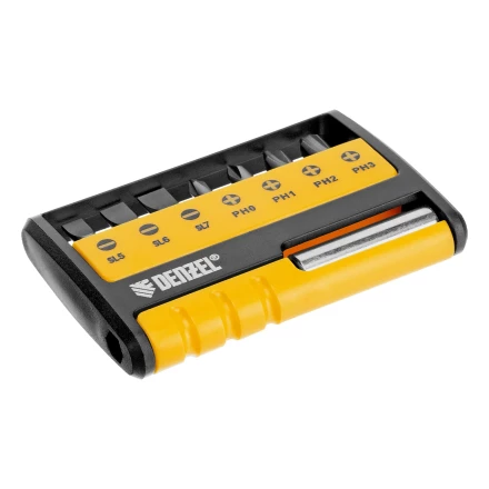 Набор бит с магнитным держателем, S2, 8 шт.// Denzel 133577 купить в Нефтеюганске