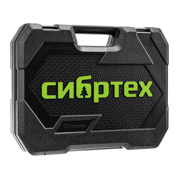 Набор инструментов Сибртех 14171, 1/2", 3/8", 1/4", пластиковый кейс 172 предм. купить в Нефтеюганске