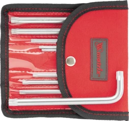 Набор ключей шестигранных имбусовых TORX-TORX Tamper. 9 шт T10-T50 CrV короткие сатиновые чехол MATRIX 12312