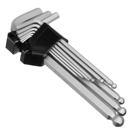 Набор ключей имбусовых Сибртех, HEX, 2-12 мм, CrV, 9 шт., удлиненные, с шаром, 123657 купить в Нефтеюганске